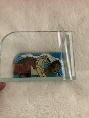 Joan Baker Designs Art Glass With Horses Business Card Holder (H1)