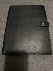 Shinola Lux Leather (Black) Notebook/Portfolio, Magnetic Closure, Pen Loop