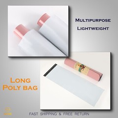 50 x Long Poly Mailers 6 x 18 White Plastic Shipping Bags Envelopes, Self Seal