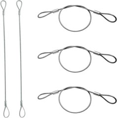 Stainless Steel Cable with Loops, Vinyl Coated Wire Rope Lanyard Lock 5 PCS