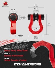 3/4″ Easy Open D Ring Shackle with Snatch Block for Off-Road Recovery
