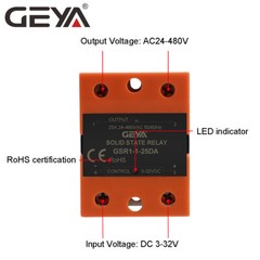 GEYA Solid State Relay Module SSR-10A 25A 40A DA 3-32VDC to 24-480VAC With Cover