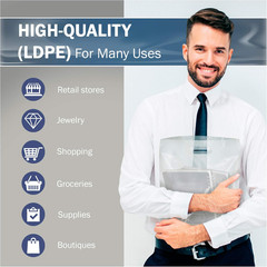 22X22 Clear Plastic Merchandise Bags, Glossy Finish, Extra Large Retail Size, 10