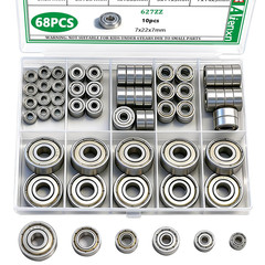 68PCS Ball Bearing Kit, 6 Sizes-693Zz,623Zz,624Zz,685Zz,687Zz,627Zz Carbon Steel