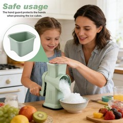 Home Use Rotary Ice Shaver W/ Handle Manual Hand Crank Snow Cone Maker Machine