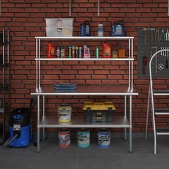 12 in. x 60 in. AmGood Stainless Steel Double Deck Over Shelf