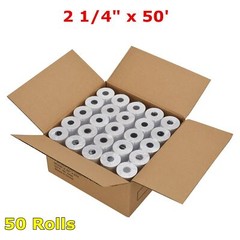 50-200 Rolls 2.25 x 50 FT Thermal Paper Rolls for Clover Mini Flex 1 1/16″ Core