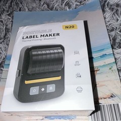 N20 Portable Bluetooth Thermal Label Maker Printer, Black & White