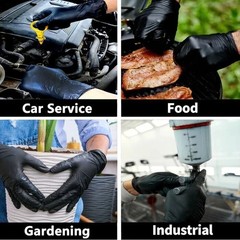 Black Nitrile Gloves 5 Mil Heavy Duty Powder Free Disposable Mechanic Tattoo