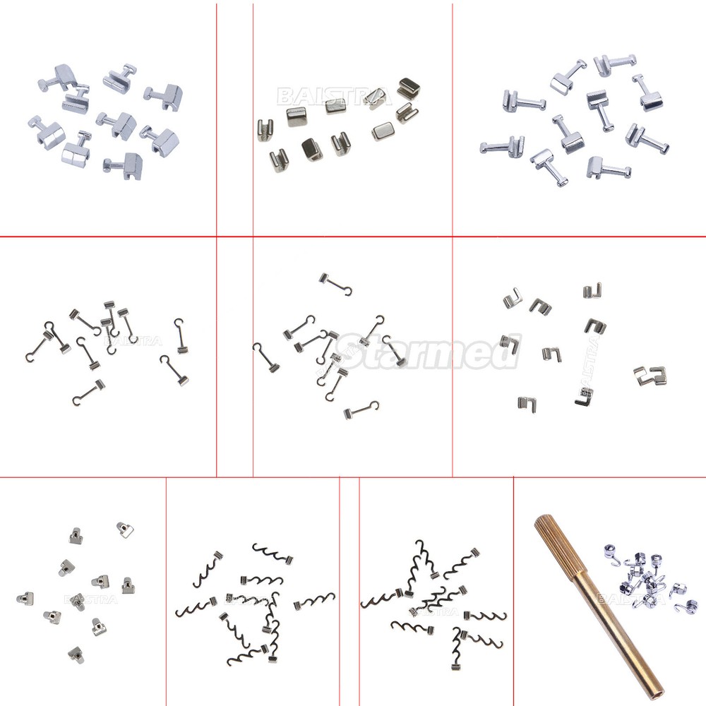 10 Types Dental Orthodontic Crimpable Hook Stops/Short/Long/Left/Right 10pcs/pk