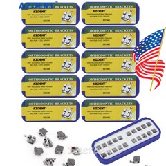 AZDENT Dental MIM Monoblock Metal Bracket Braces Mini Roth.022 345 Hooks