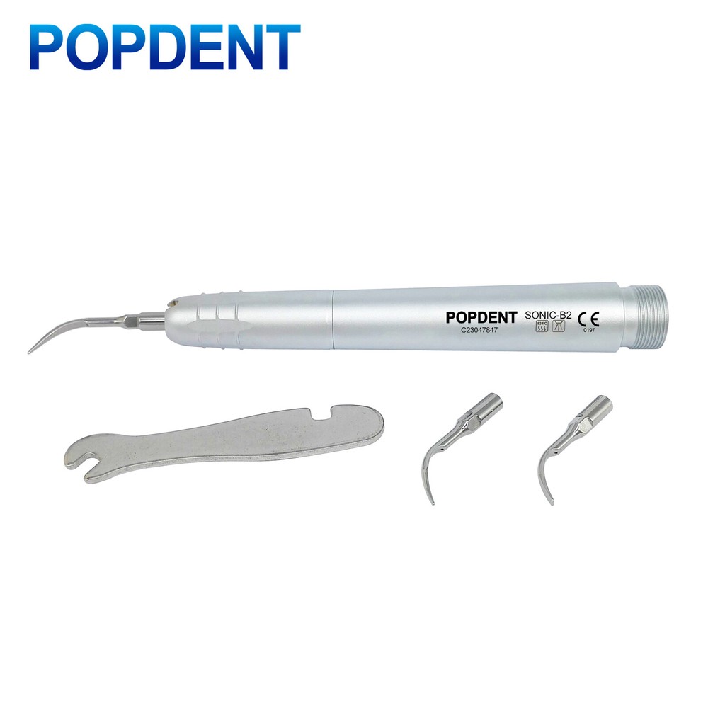 POPDENT Dental Ultrasonic Piezo Scaler Handpiece Hygienist 2/4 Holes With 3 Tips