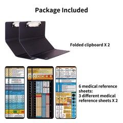 2Pack Foldable Nurse Clipboard – Black Plastic Medical Clipboard with Pocket …