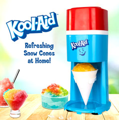 Kool-Aid Electric Ice Shaver Snow Cone Maker with SS Blades Red/White/Blue NEW