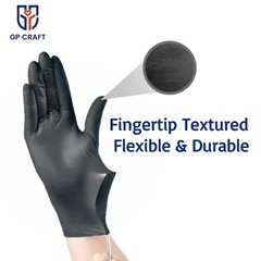 Black Nitrile Gloves 5 Mil Heavy Duty Powder Free Disposable Mechanic Tattoo