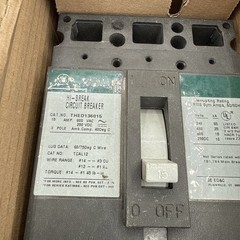 THED136015 General Electric Circuit Breaker 15A, 600VAC, 250VDC, 3-Pole