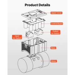 Uimoso Single to Three-Phase Rotary Phase Converter 5HP 14A208-240V Input/Output