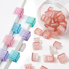 30 Pack Transparent Color Push Paper Clips with Storage Box,