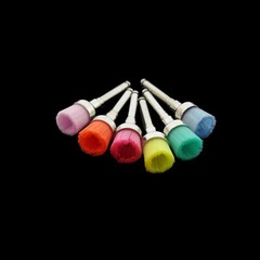 100 PCS Mixed Color Nylon Latch Flat Polishing Polisher Prophy Bowl Dental Brush