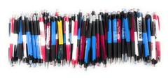 100ct Bulk Lot Misprint Rubber Grip Click Pens MARDI GRAS Hub Pen: MULTI COLOR