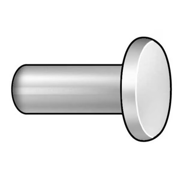 Manufacturer Varies Solid Rivet, Flat Head, 0.3125 in Dia., 1 in L, Steel Body,