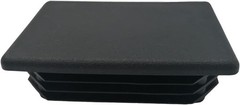 4 Pack 2 X 3 Inch Rectangle Plastic Plug Insert, 50Mm×75Mm Black End Cap for Met