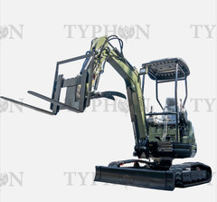 TYPHON 2.5 Ton Mini Excavator KUBOTA Diesel Engine USA w 14 attachments