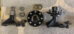 8 x 6.5 Lug 8000LB Shipping Container Wheels, Bolt-on Spindle Kit NEW