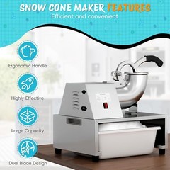 Professional 500 LB/H Commercial Ice Crusher Shaved Ice Machine for Home Party