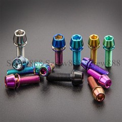 M5 M6x16 18 20 25mm Titanium Bolt+Washer MTB Bike Fixed Stem Handlebar Part 6pcs