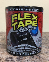 Flex Tape TFSBLKR0405 4 in. W X 5 ft. L Black Waterproof Repair Tape