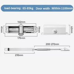 2 Pack 65-85 Kgs Size4 Commercial Door Closer Silver Aluminium Alloy Heavy Duty