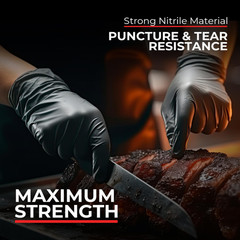 Black Nitrile Gloves 5 Mil Latex Free Powder Free Medical Exam Disposable Gloves