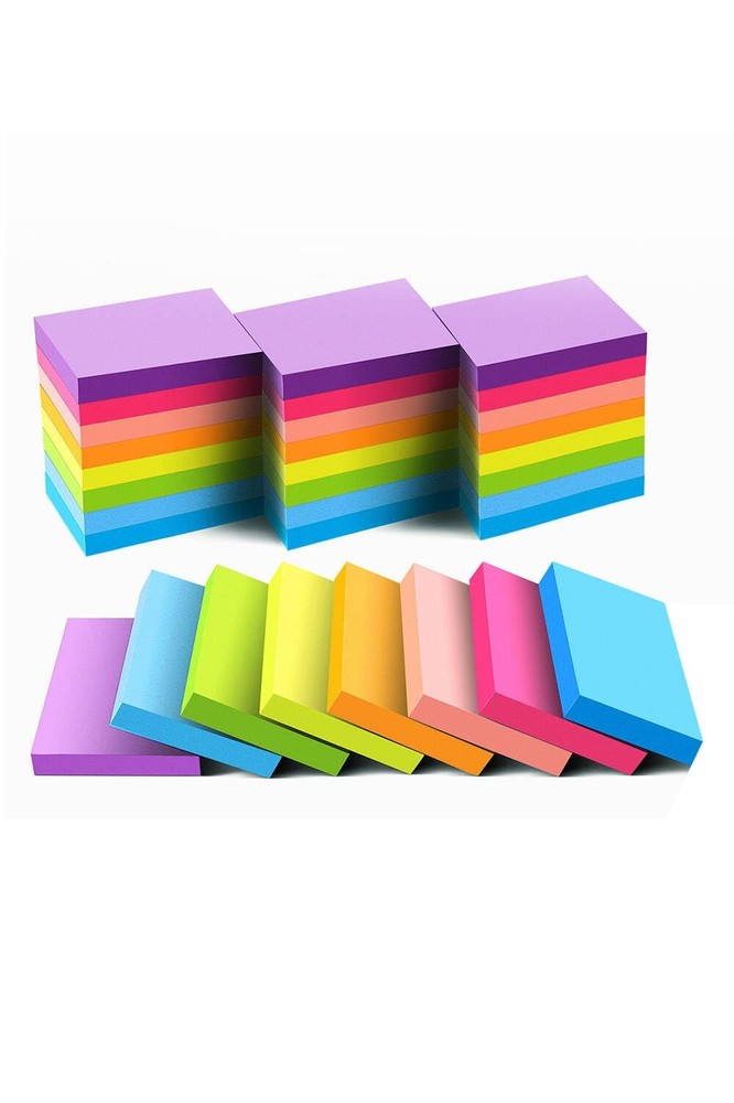 Mini Sticky Notes 1.5×2 Inch Bright Colors SelfStick Pads 24 Pack 1800 Sheets