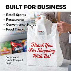 Thank You T-Shirt Bags 0.71 Mil HDPE Grocery Carryout Bags 11.5×6.25×21