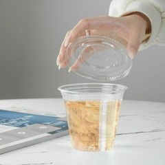 Disposable Crystal Clear Plastic Cups Plastic Flat Lids Iced Coffee Cup BPA Free
