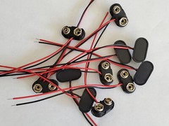 10pcs 9V 9 Volt Battery Connector Clip Hard Shell 4″ wires