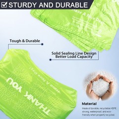 YoYoRain 100 Pack “Thank You” T-Shirt Bags – Green Plastic Shopping Bags with…