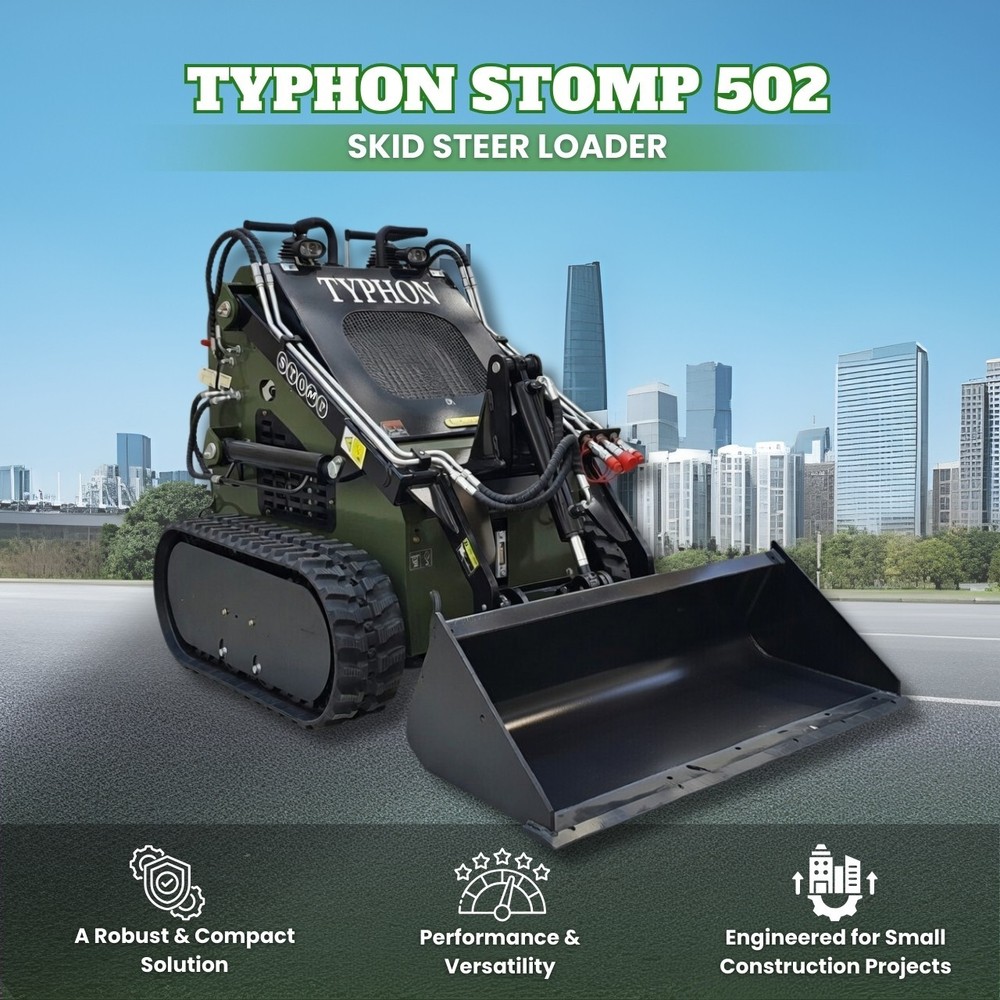 FreeShip TYPHON STOMP 502 1958lbs Mini Skid Steer Loader 22.1HP Honda Gas Engine