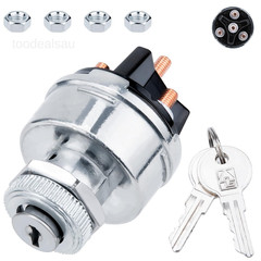 Ignition Switch with Key, Universal Ignition Key Switch, 12V 4 Position Starter