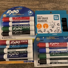 Expo Dry erase Markers Lot Of 18 Colorful & Black Sealed New