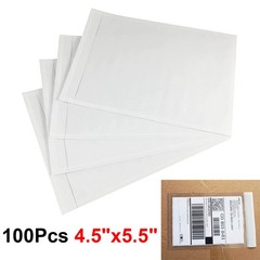 100 Clear Packing Invoice List 4.5×5.5 Pouches Shipping Labels Envelope Adhesive