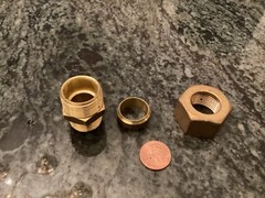 brass 1/2 NPT to 18 MM smooth pipe compression fitting adapter water plumbing