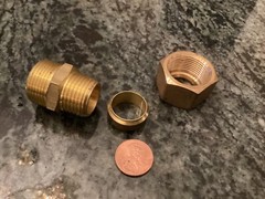 brass 1/2 NPT to 18 MM smooth pipe compression fitting adapter water plumbing