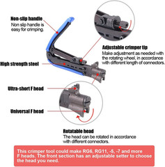 Hilitchi 5 in 1 Coaxial Compression Tool with Instruction Manual Coax Cable Crim