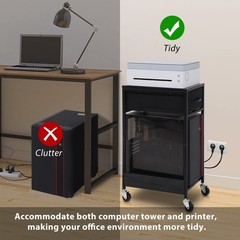 Kokorona Computer Tower Stand with Drawer Mobile PC Tower Stand for Under Desk