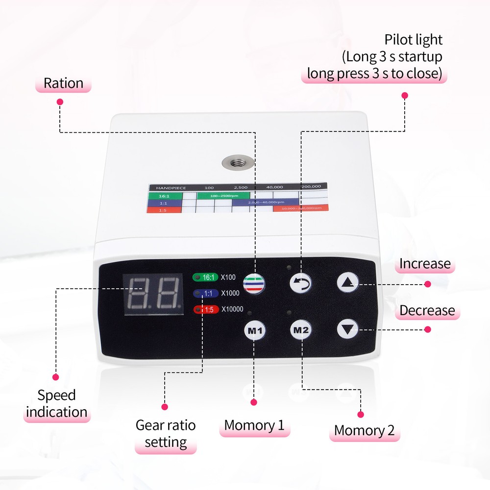 Dental LED Brushless Electric Micro Motor 1:5 Optic LED Handpiece for NSK Style