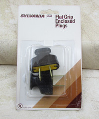 2 PACK Sylvania Black Plastic 2 Prong NON-POLARIZED PLUG, 15 Amp 125 V USA Made