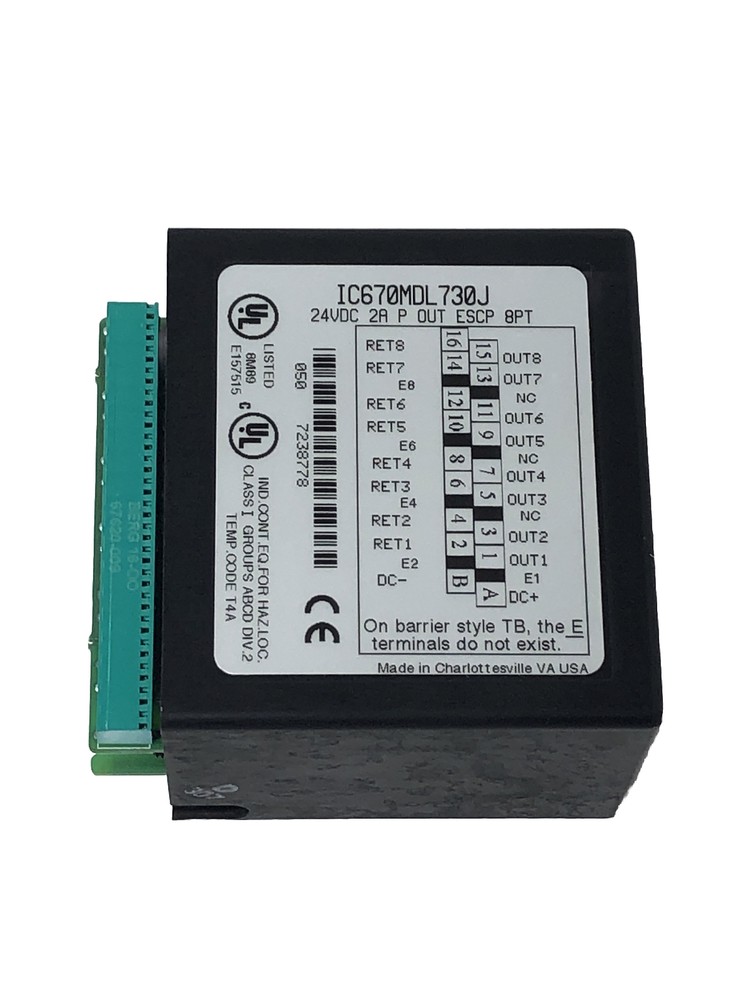 GE Fanuc IC670MDL730J Pos Output Module Escp 8pt Grp 24VDC
