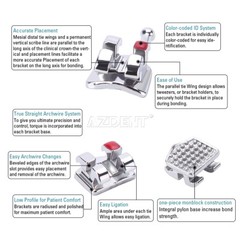 Dental Orthodontic MIM Monoblock Bracket Mini MBT/Roth 0.022/018 with 3-4-5 HooK